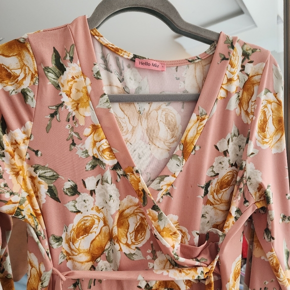 Hello Miz Dusty Rose Floral Maxi Dress | Size L - Picture 2 of 5